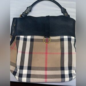 Burberry Stylish Black and Tan Checkered Women's Bag